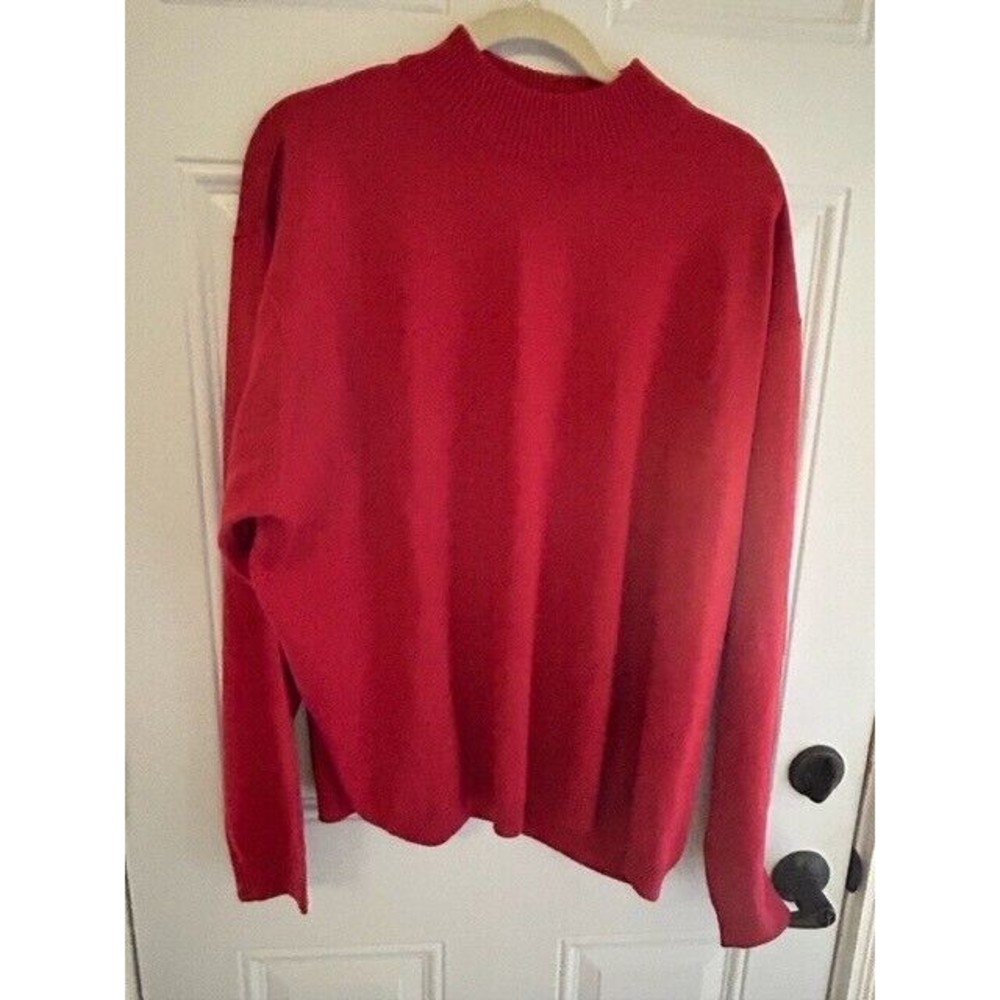 Irvine Park Sweater Mens Size 3XL Wool Blend Red Mock Neck Vintage Great Cond